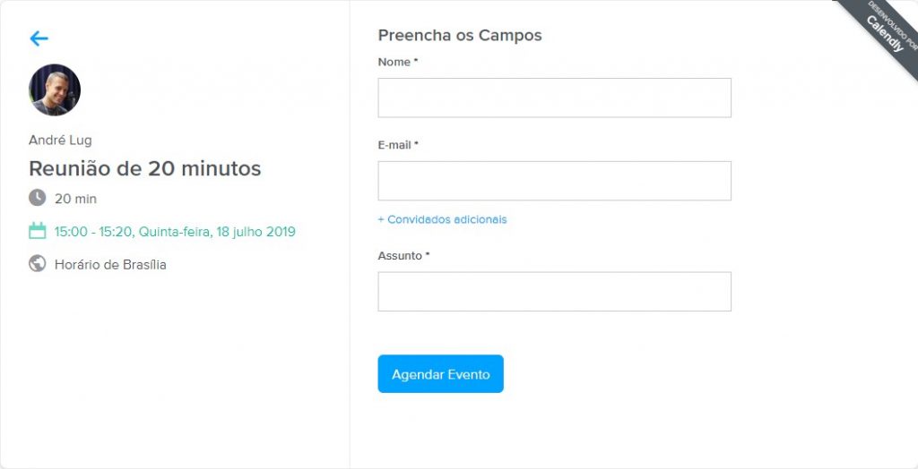 Resposta a perguntas no calendly