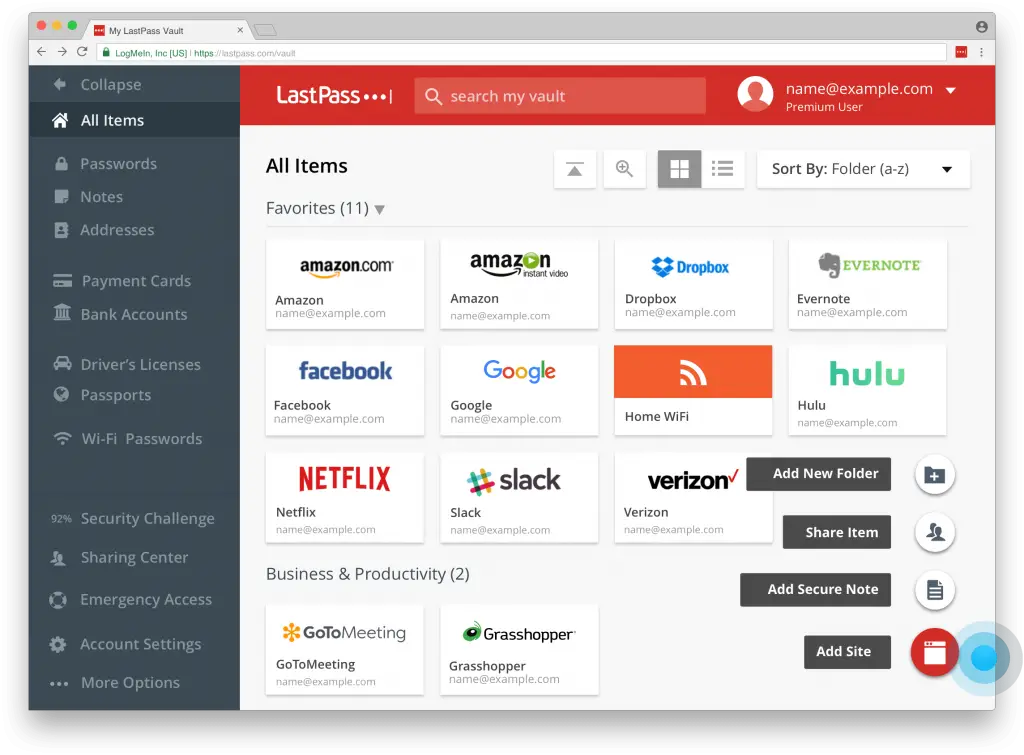 Gerenciador de senhas LastPass