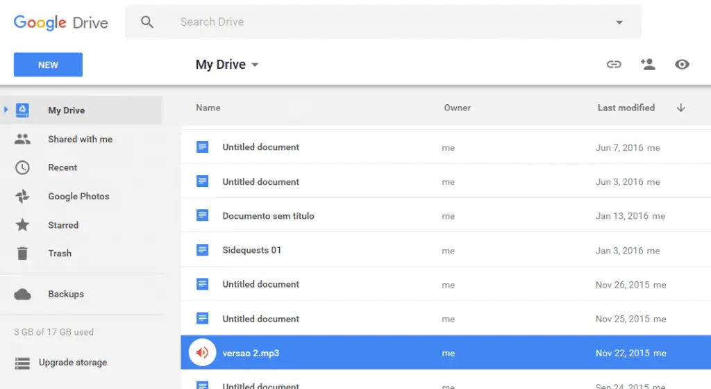 Ferramenta de gestão de arquivos Google Drive