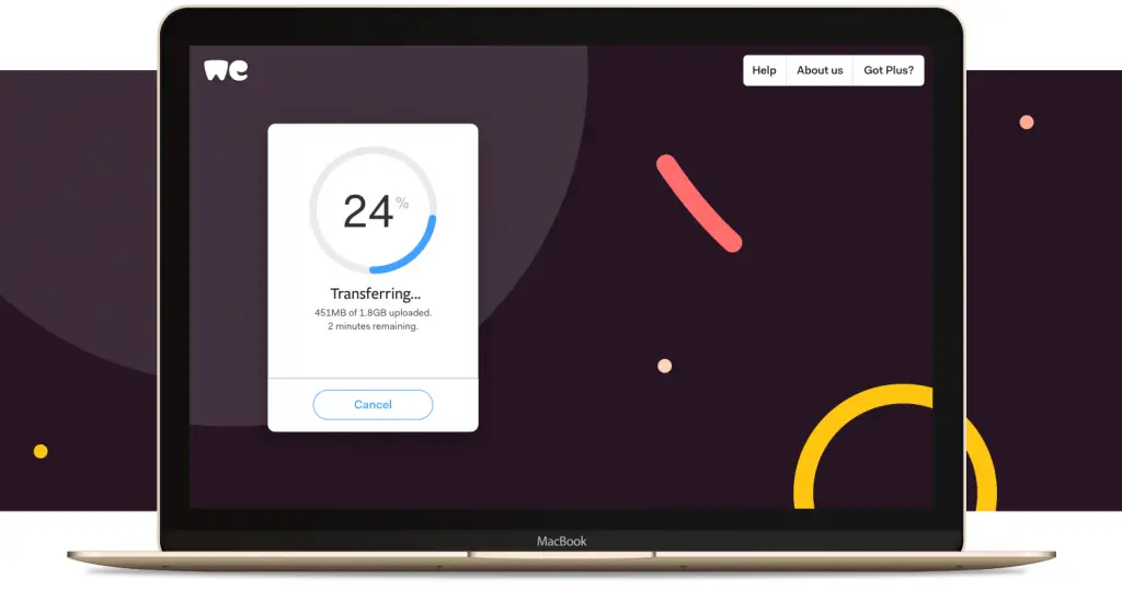 Ferramenta de envio de arquivos wetransfer