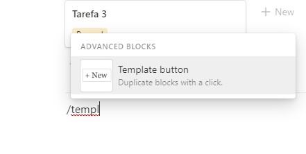 Botão de Template no Notion