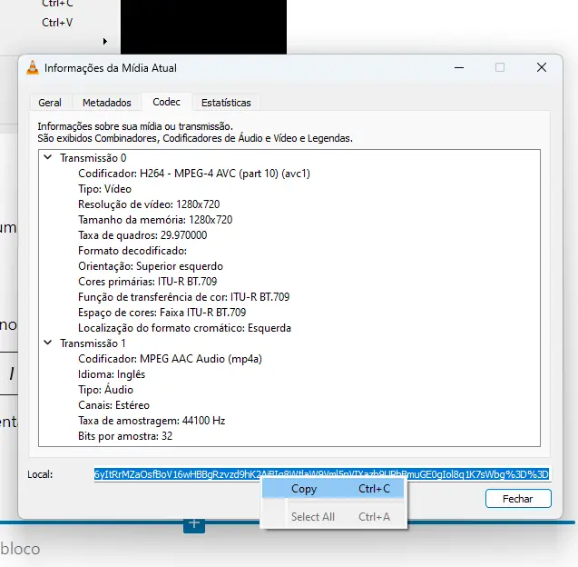 copiar codec vlc