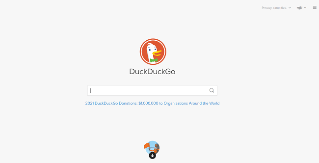 Duckduckgo, um dos melhroes sites de busca