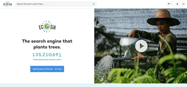 tela do Ecosia