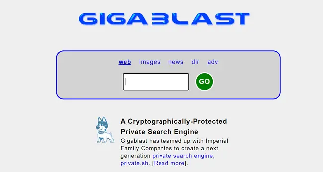captura de tela do gigablast