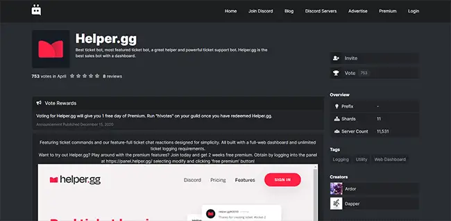 bot para discord helper.gg