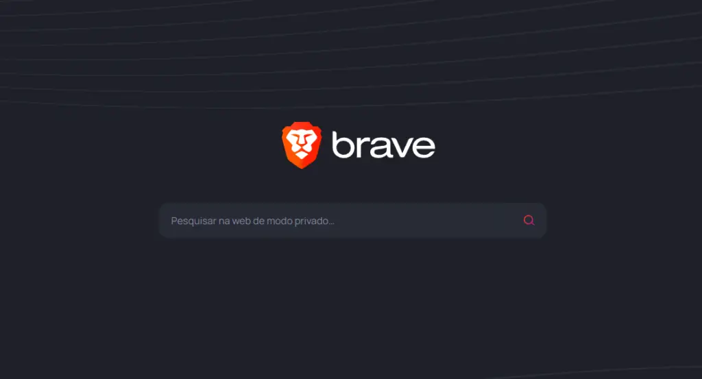 tela do motor de busca do Brave