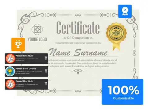 exemplo de certificado do learndash