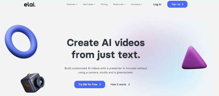 Elai é um ótimo gerador de vídeo com IA
