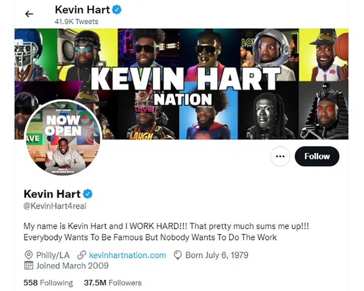 kevin hart é uma das pessoas que mais ganha dinheiro no twitter
