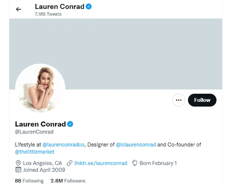 Lauren Conrad faz grana no twitter