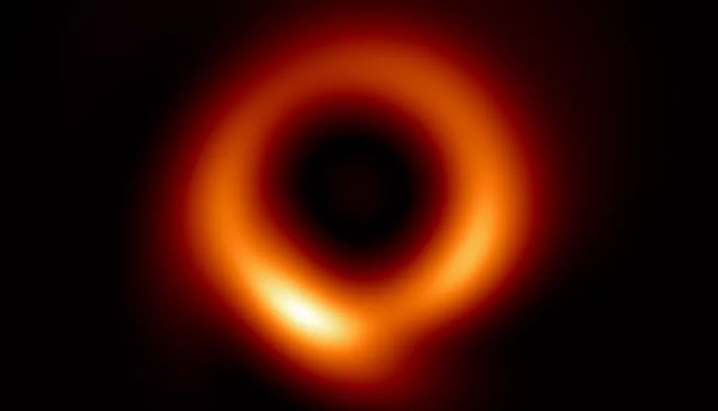 Uma imagem mais nítida do buraco negro M87*, agora capturada com a resolução máxima do Event Horizon Telescope. (Crédito da imagem: Medeiros et al. 2023)

