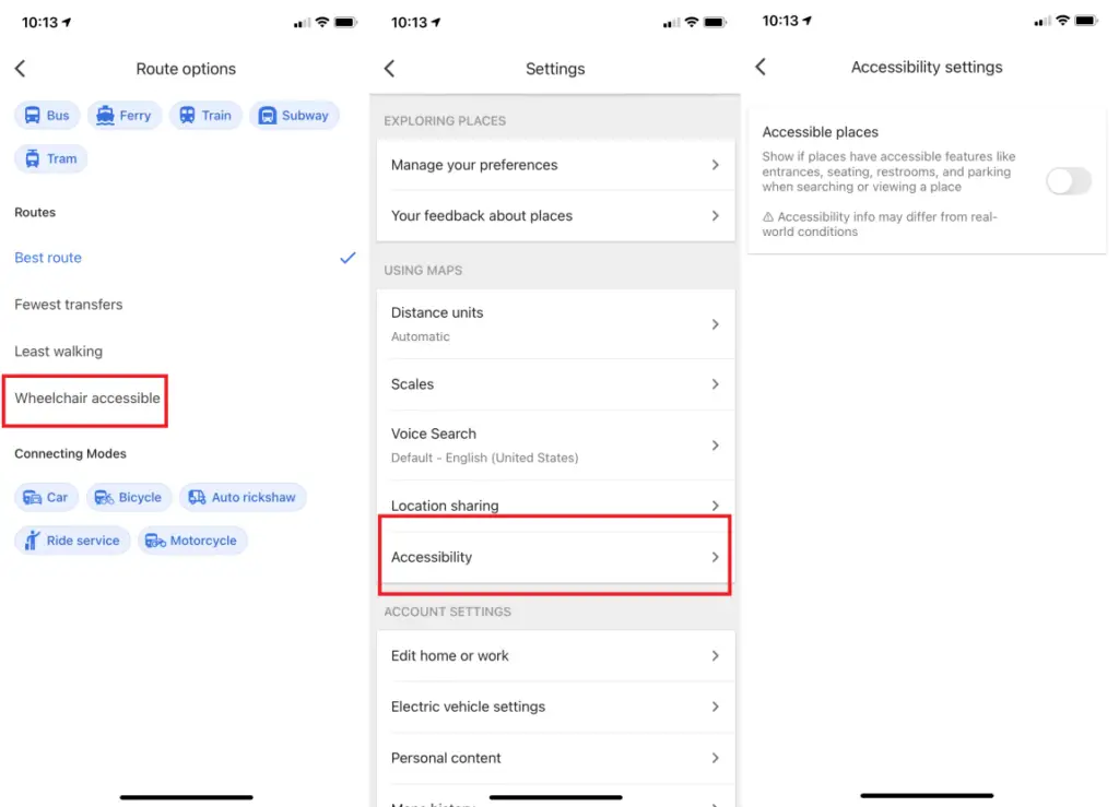 rotas para necessidades especiais