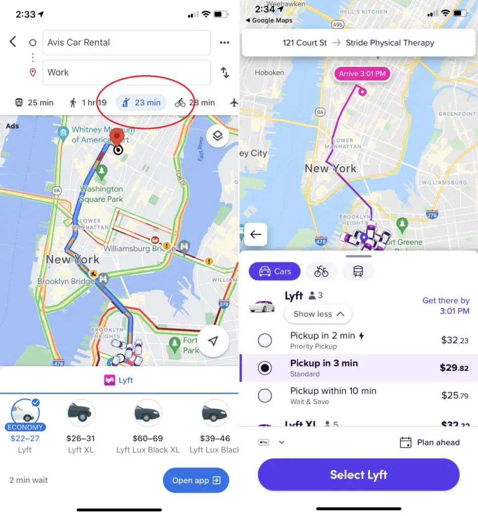 pedir  carro de aplicativo pelo google maps