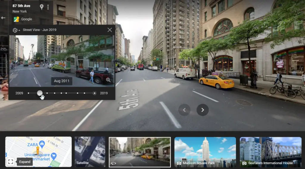 usar o street view para voltar no tempo