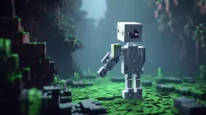 a robot inspecting a minecraft world 1200x673 1