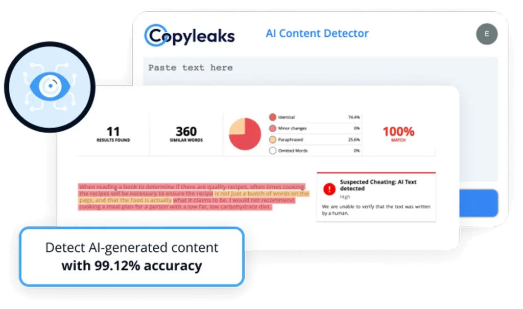 copyleaks é um dos melhores detectores de textos feitos com inteligência artifiial