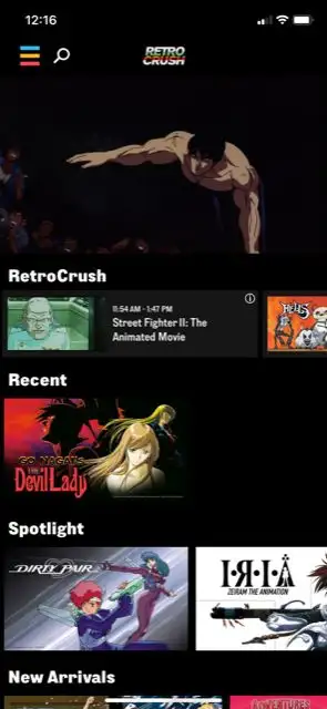 retro crush é um app para assistir anime online de graça