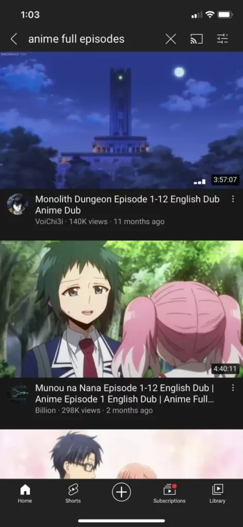 usar o próprio youtube para ver anime online