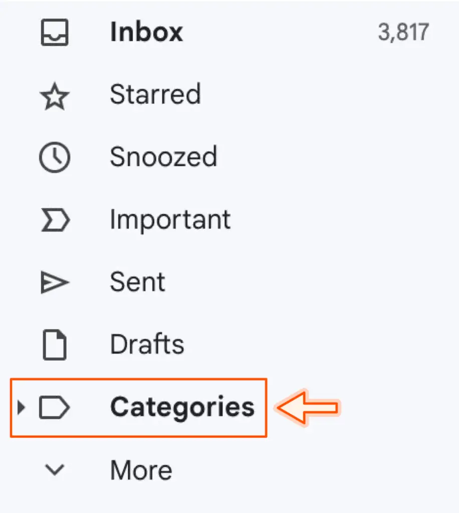 excluir emails por categorias