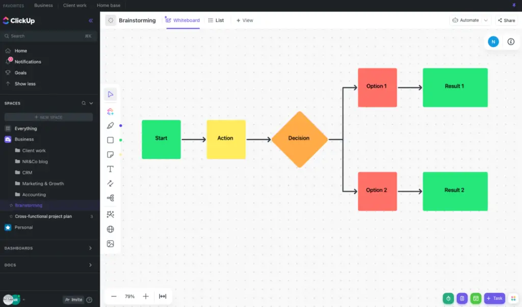 diagramas no clickup