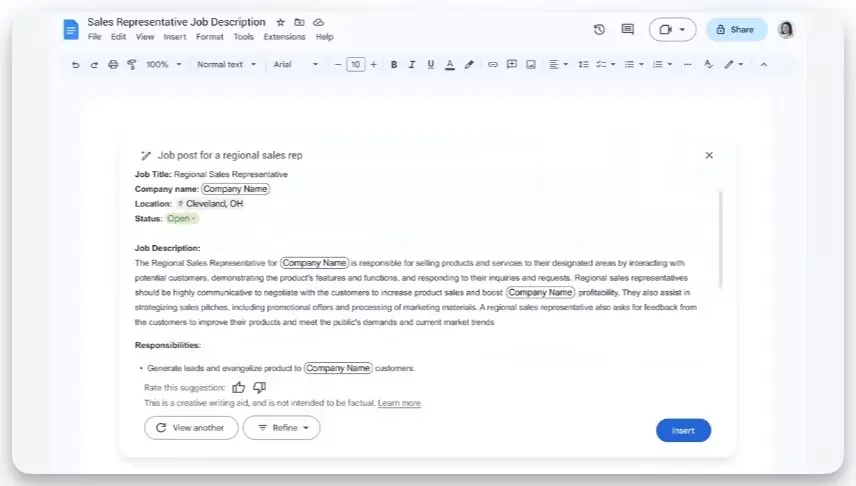 usando o google docs com inteligência artificial