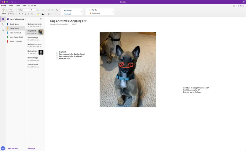 interface do onenote