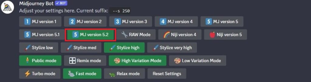 versão 5.2 do midjourney