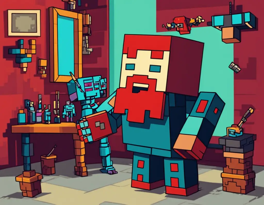 red beard guy painting robot 2