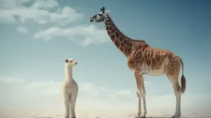 giraffe next to a lama 1200x673 1