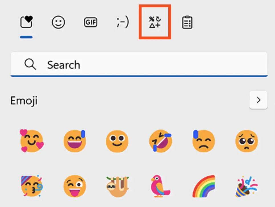 Um método mais fácil (mas não menos irritante) é abrir o teclado emoji pressionando + . Aqui, você pode encontrar seu traço de escolha em Símbolos.WindowsPeriod (.)