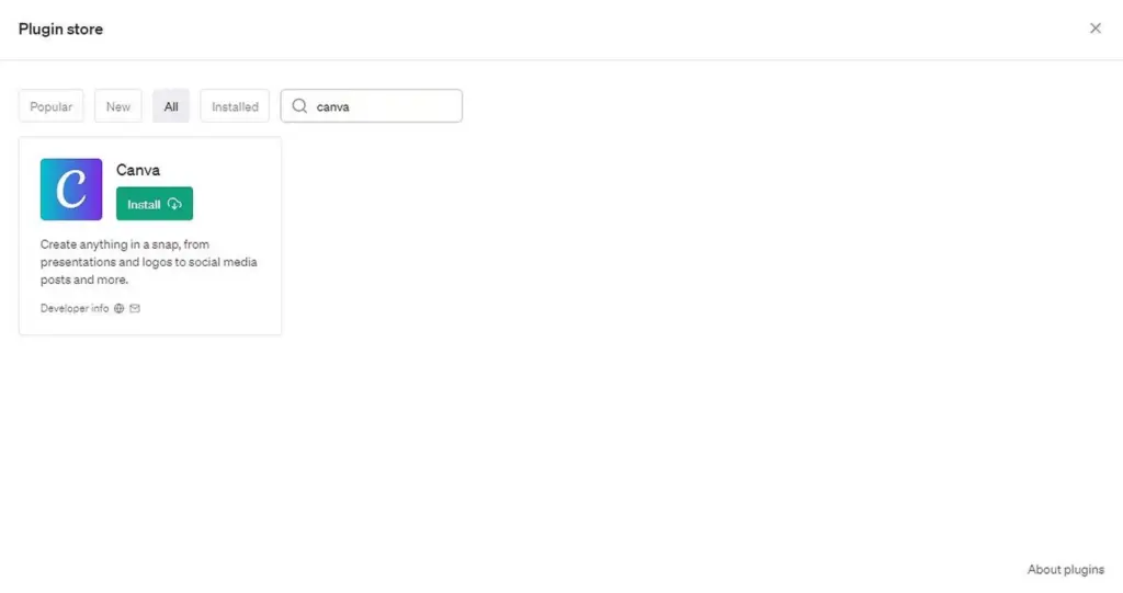 Como instalar o plugin do Canva ChatGPT